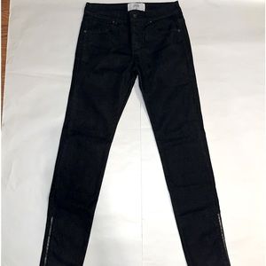 Sixth June Paris black skinny COCO zip ankle jeans 30